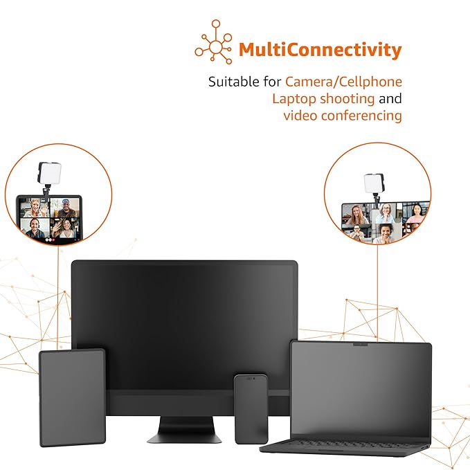 120 LED Camera Video Light with Clip | Dimmable & Rechargeable