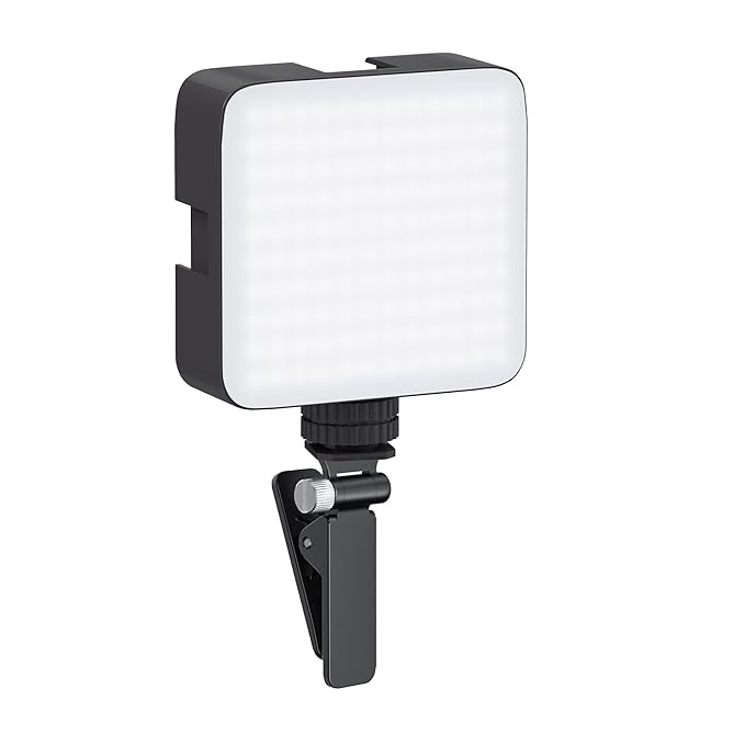 120 LED Camera Video Light with Clip | Dimmable & Rechargeable