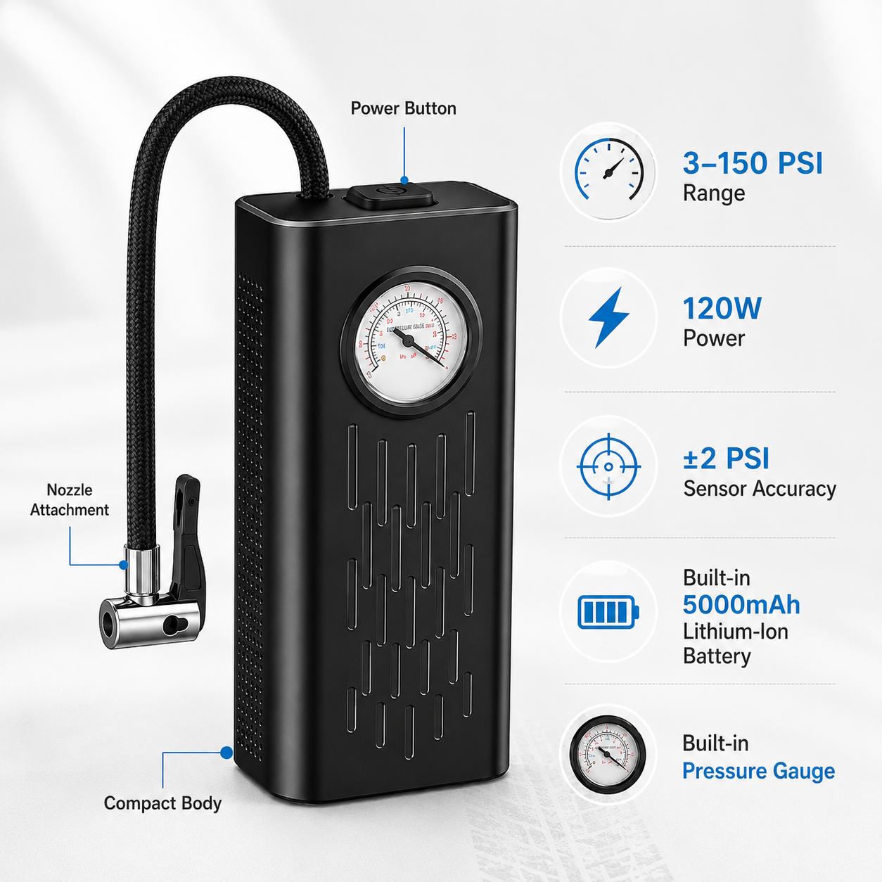 Vayura AirGo™ Portable Tyre Inflator